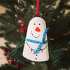 Fused Glass Snowman Christmas Decoration