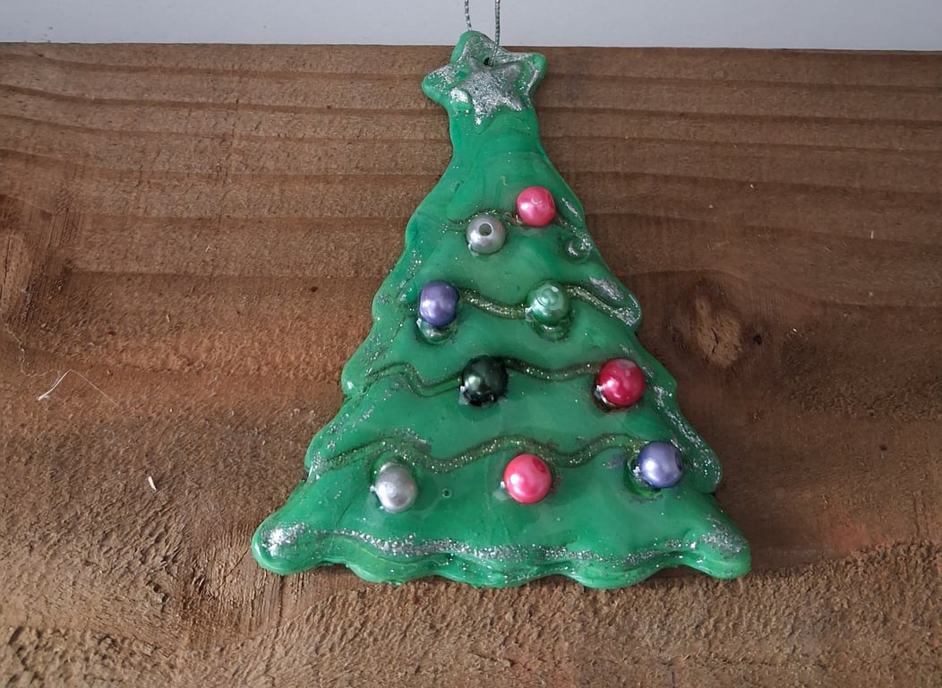 Handmade polymere clay hanging tree decoration