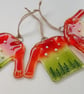 Xmas jumper tree decoration, Christmas tree ornament, fused glass, festive decor - Image 7