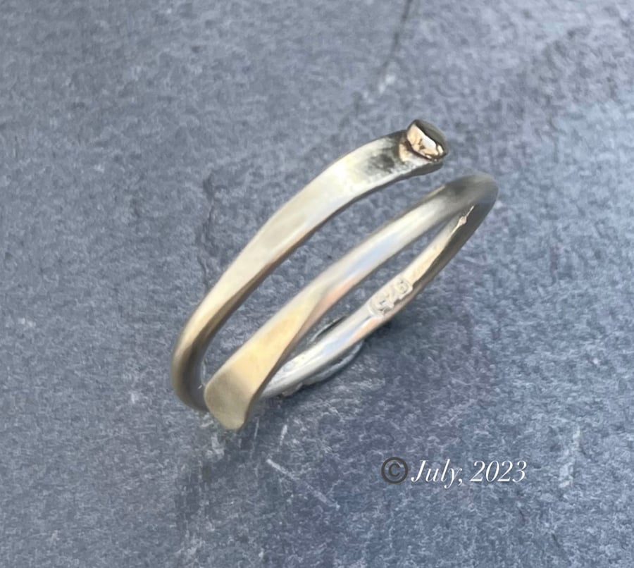 Gold Dot Adjustable Ring, wrap over ring, gold dot ring, adjustable ring, 