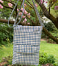 Stylish Blue check canvas crossbody bag. - Image 1