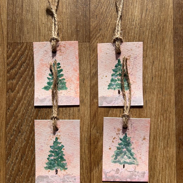 Hand painted Christmas gift tags - pack of 4