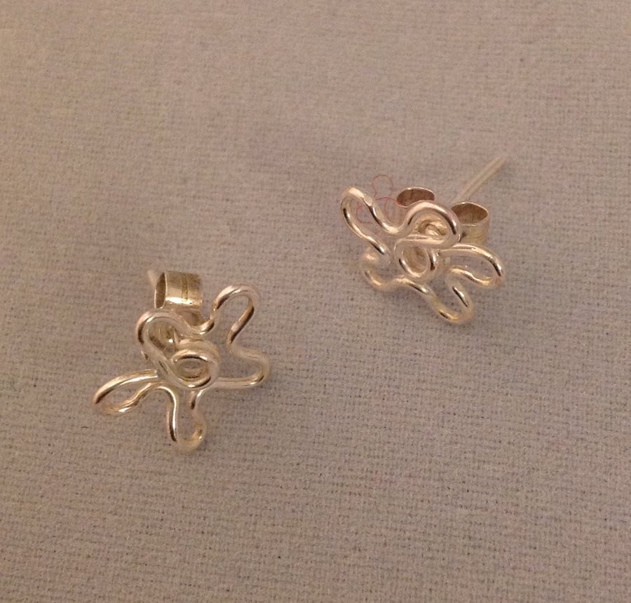 Silver flower studs