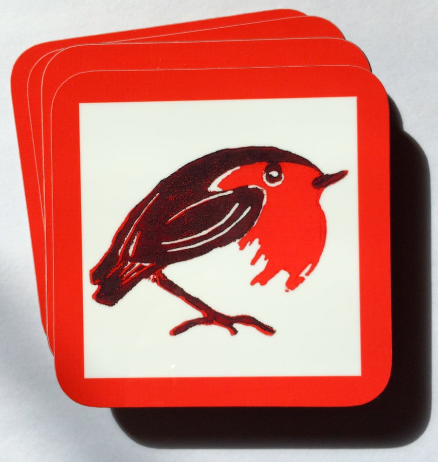 Robin Coasters Gift Box of 4