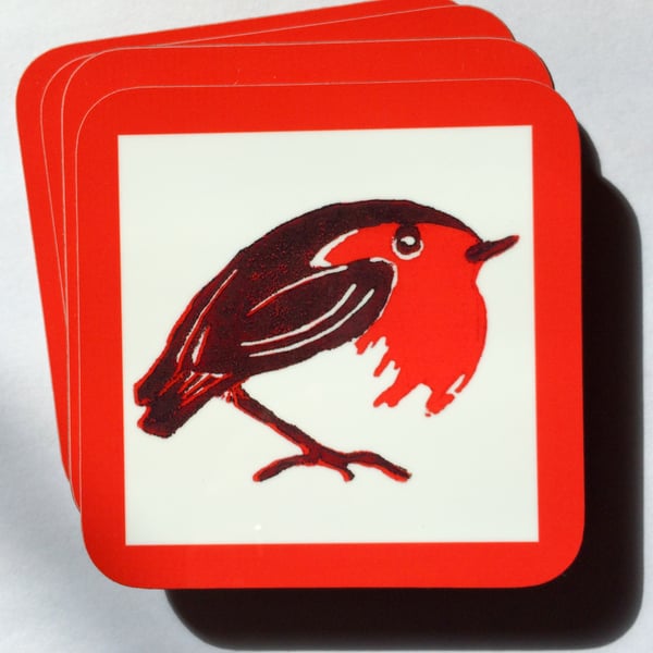 Robin Coasters Gift Box of 4