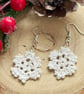 Micro Crochet Snowflake Christmas Earrings - Image 4