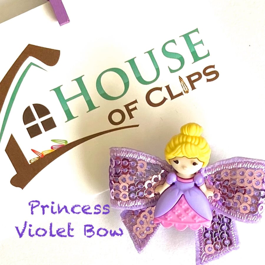 Princess Violet Bow - Choose Your Own Bow - Handmade Bows For Girls - Custom Mad