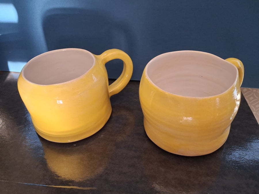 Handmade ceramic Mugs x 2. Made with love!