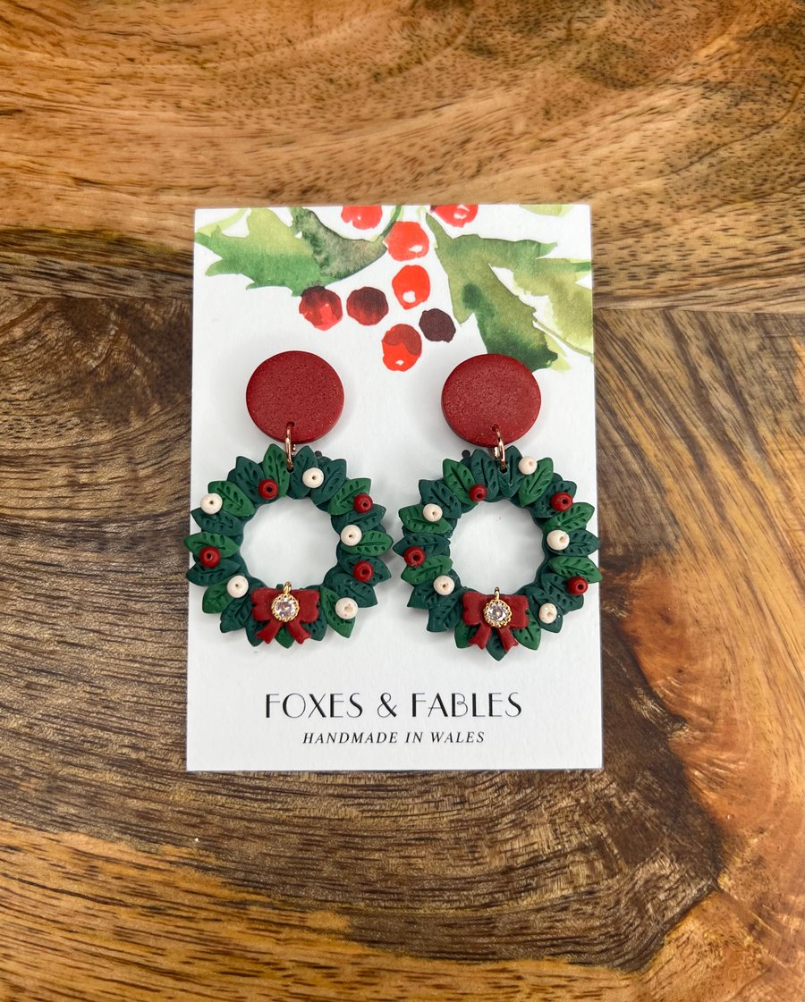 Festive Wreath Earrings 