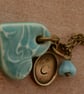 Handmade Ceramic Heart, Personalised Initial & Bead Necklace (More Colours) - Image 2