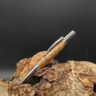 Handcrafted Curly Mango Wood Ballpoint Twist pen with Rhodium and Black Finish
