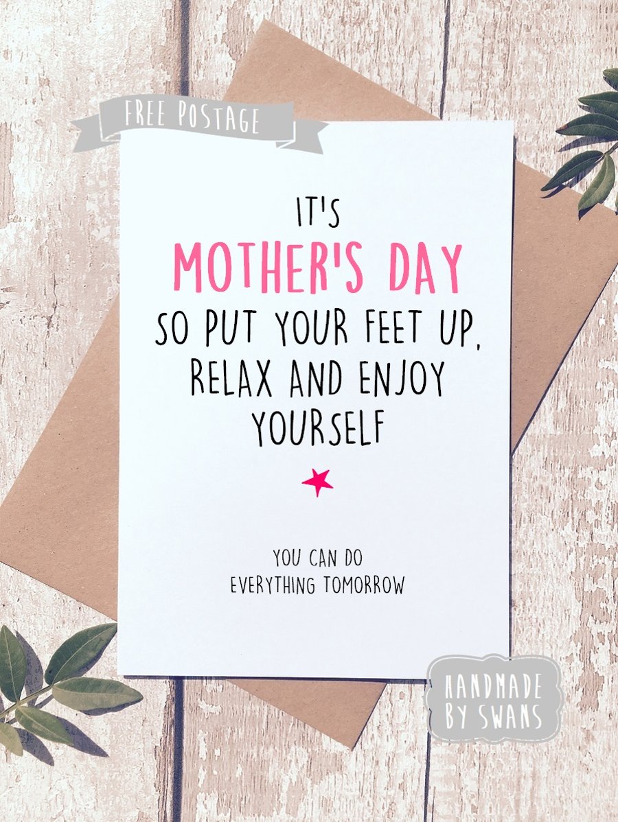Mother's day card - Put your feet up and relax