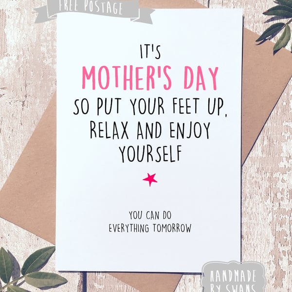 Mother's day card - Put your feet up and relax