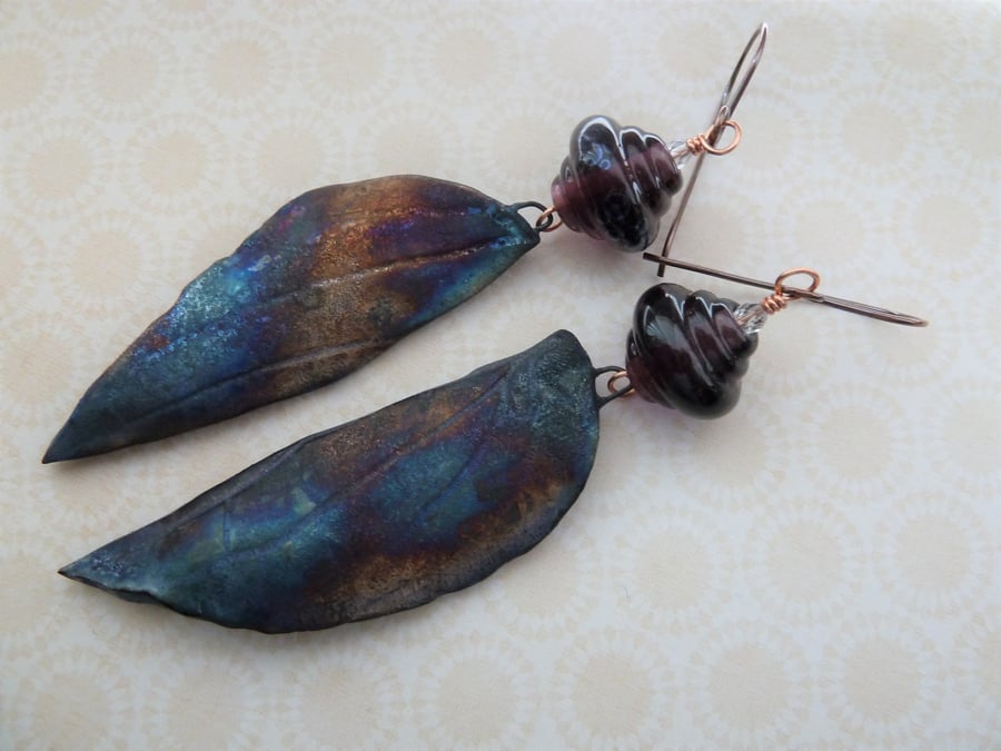 handmade lampwork and ceramic earrings