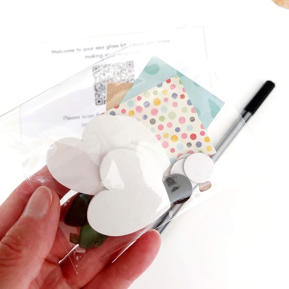 Sea Glass Magnet Crafting Kit - Make Your Own Set of 4 Sea Glass Magnets DIY