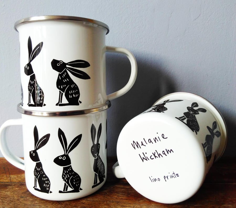 Hare Enamel Mug 