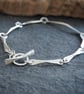 Silver Hallmarked Forged Link Bracelet - Image 1