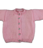 Baby girl cardigan hand knitted in pale pink 0 - 3 months  - Image 5