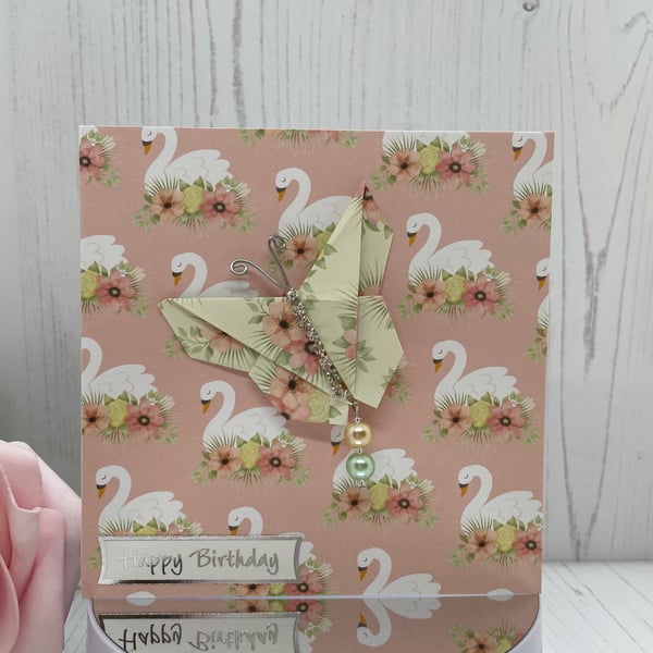 Origami Butterfly Hidden Paper Clip Card  C - 40