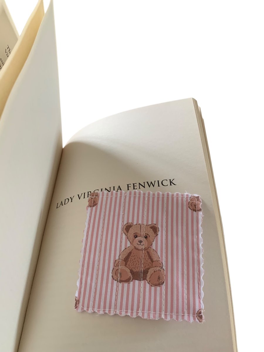 Quilted Fabric Corner Bookmark.  Teddy Bear Collection.  Limited Edition.