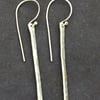 Textured Sterling Silver Drop Earrings - UK Free Post
