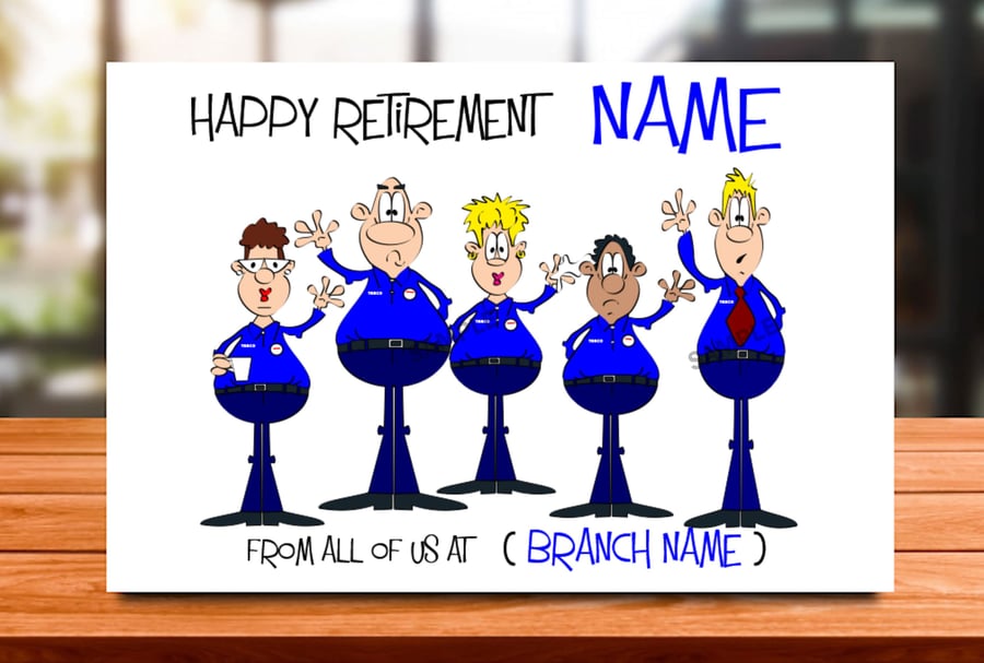 Personalised Retirement Card, work colleague, mum, dad, grandad, gran, son, 