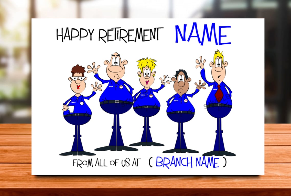 Personalised Retirement Card, work colleague, mum, dad, grandad, gran, son, 