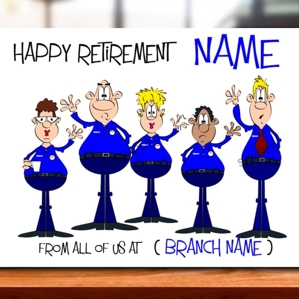 Personalised Retirement Card, work colleague, mum, dad, grandad, gran, son, 