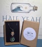 Coastal Keepsake Necklace - Seaham Sea Glass Miniature Bottle Pendant - CK-S03