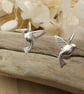 Dainty Hummingbird Sterling Silver Earrings