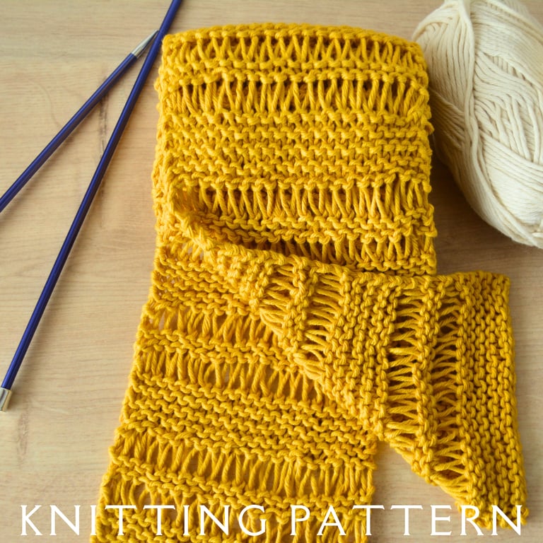 The Summer Vibes Scarf Knitting Pattern PDF Version By Email