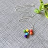 Rainbow pendant sterling silver necklace