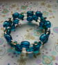 TEAL AND GOLD MEMORY WIRE BRACELET.  1006 - Image 2