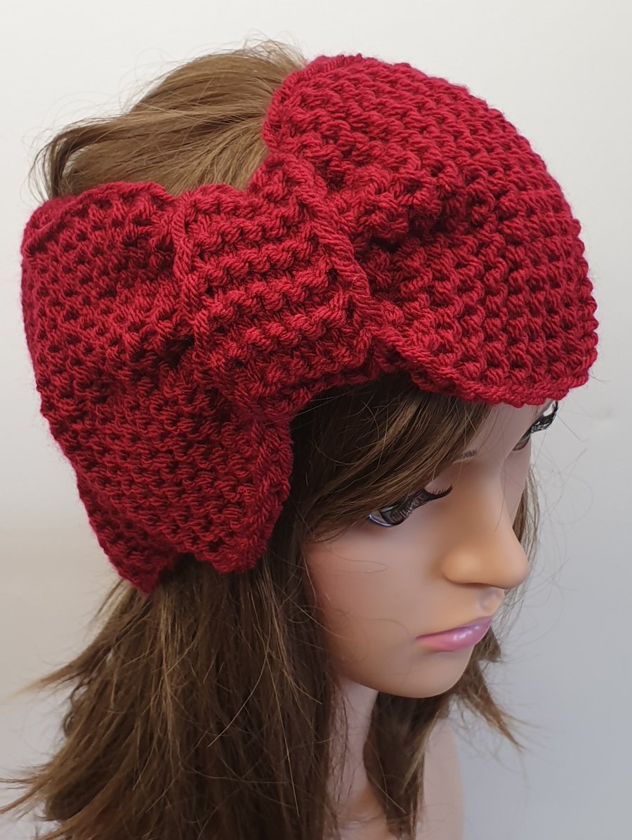 Hand knitted women headband knit head wear winter headband gift