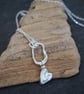 Silver heart drop necklace, molten sterling silver pendant necklace - Image 7
