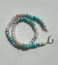 Cool Peach Mixed Gemstone Hand Knotted Beaded Necklace - Image 4