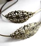 Antique Bronze Headband Hair Band with large filigree - 4 pcs