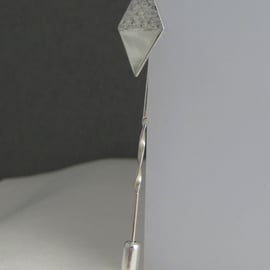 Sterling Silver Diamond Symbol Tie Lapel Stick Pin-Brooch Handmade