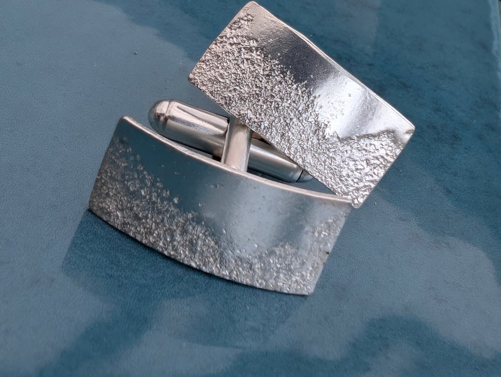 Perfectly Imperfect - Silver 'Sand' Cufflinks