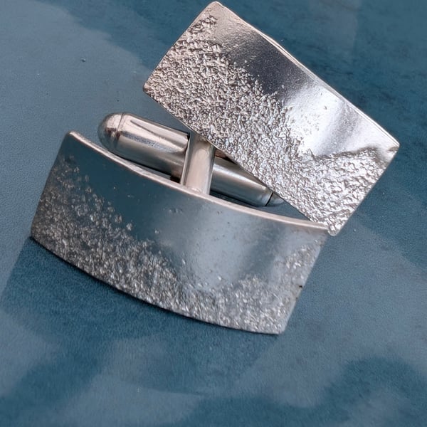 Perfectly Imperfect - Silver 'Sand' Cufflinks