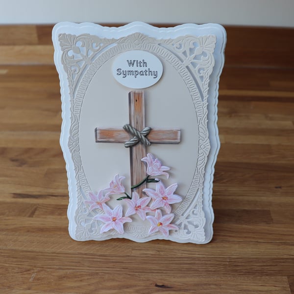cherished Cross with Flowers.
