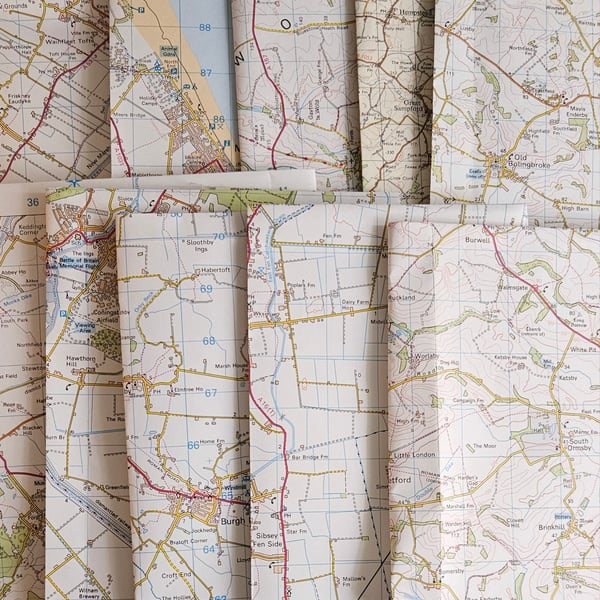Handmade Paper Bags, Maps