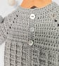Merino Wool Baby Cardigan Greige Grey - Image 5