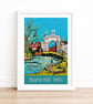 Ewell Bourne Hall travel poster print by Susie West