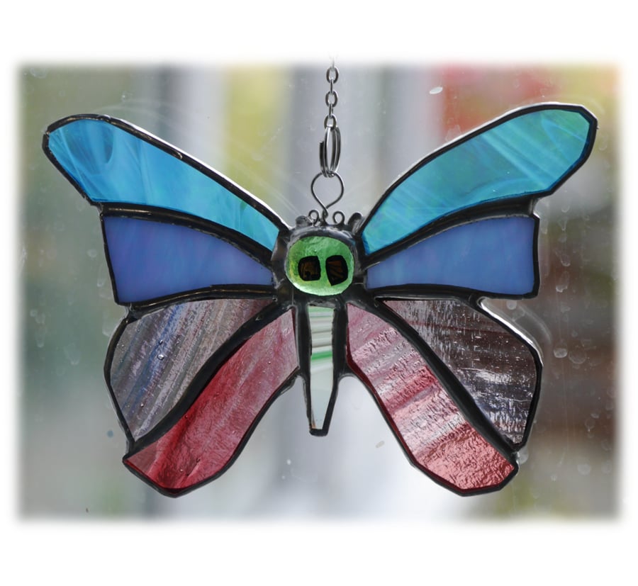 Pastel Butterfly Suncatcher Stained Glass 049