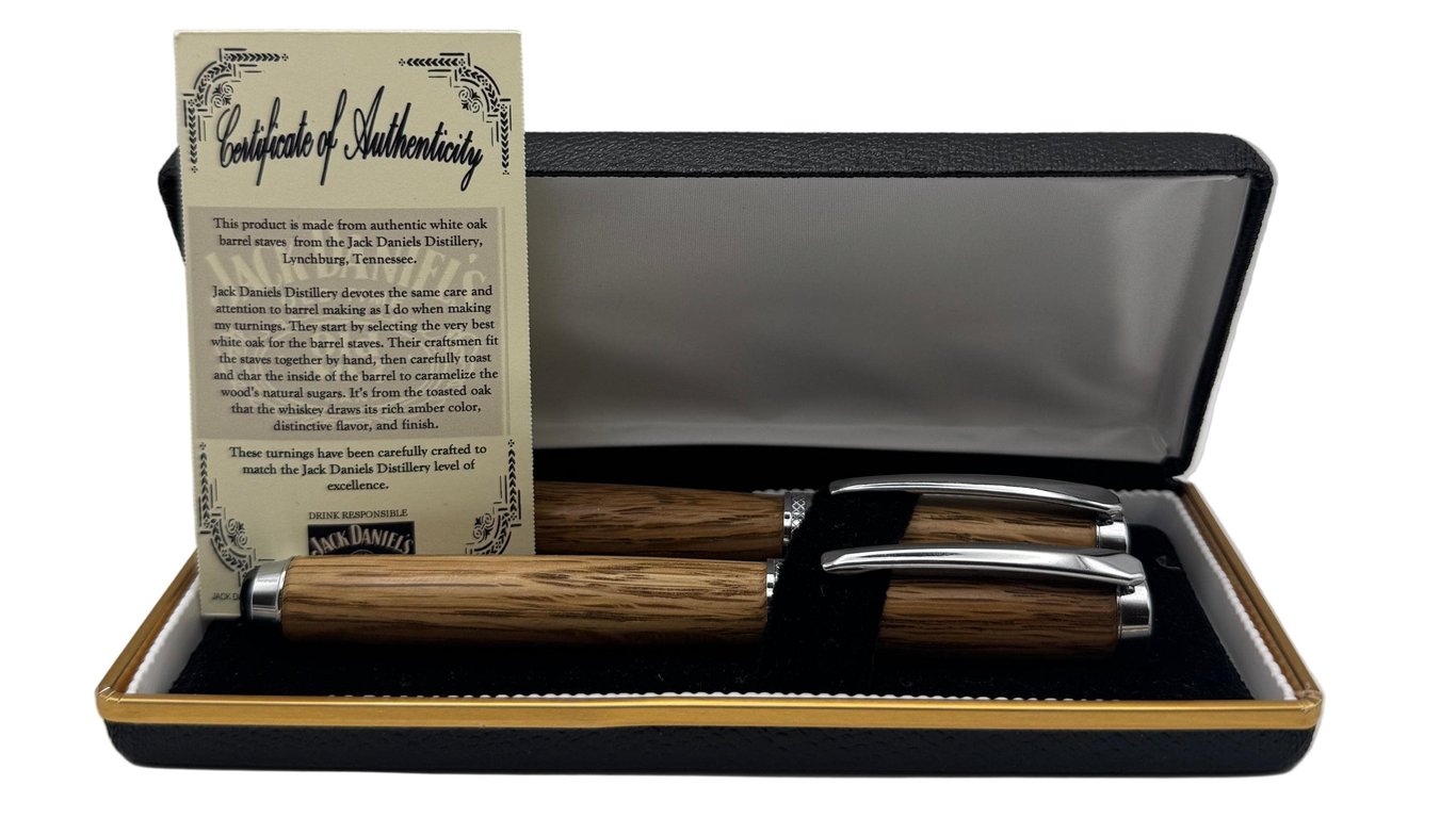 Stellar Fountain Pen & Rollerball Set - Jack Daniels Oak Barrel