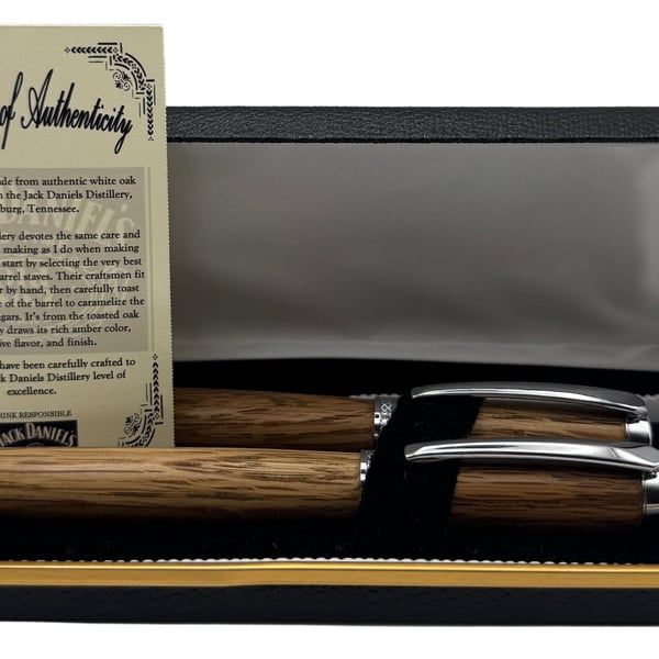 Stellar Fountain Pen & Rollerball Set - Jack Daniels Oak Barrel