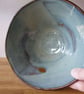 Textured conical slab made pottery bowl in blue with brown highlights  - Image 4