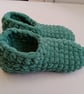 Crochet Slipper Socks (Green) - cosy and comfortable! - Image 1