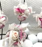 Set of 4 Pink Shabby Chic Christmas Baubles with Lace and Roses - Image 8